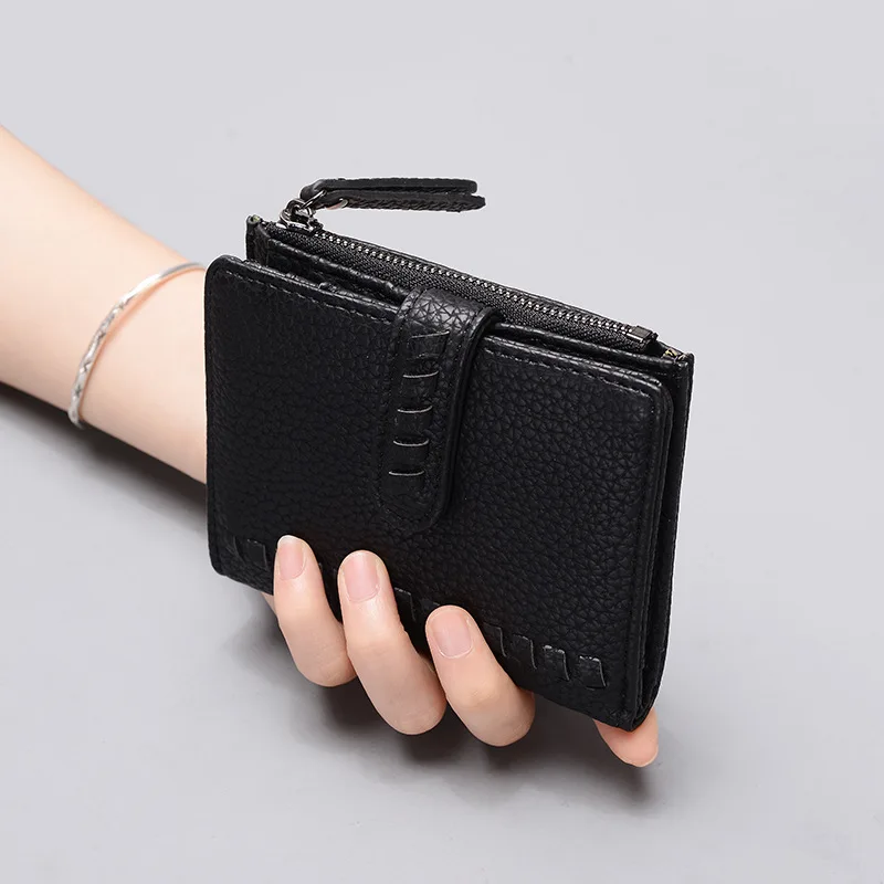 2022 New Small Women Wallet PU Leather Bifold Purse with ID Window Women Card Holder High Quality Zipper Coin Purse Wallet
