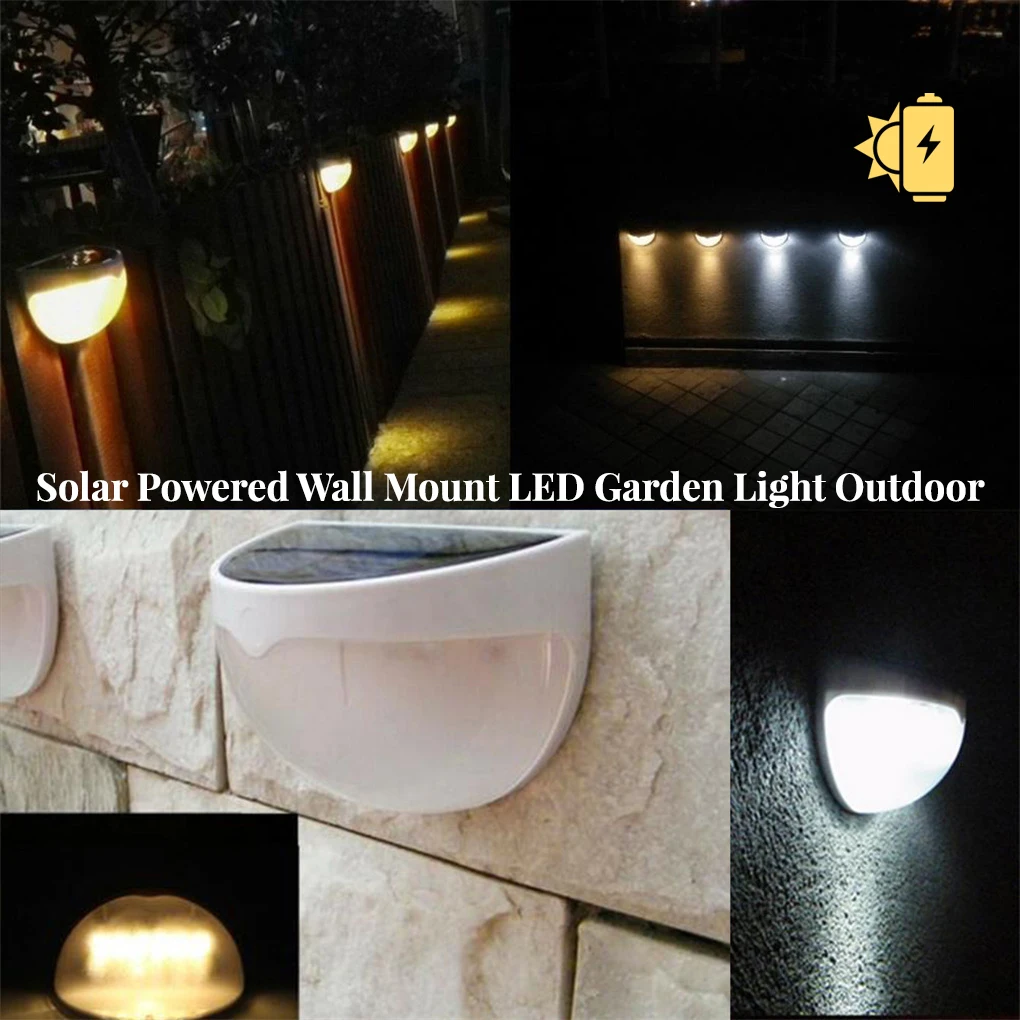 

Solar Powered Garden Waterproof Light Outside Wall-Mount Landscape Decoration Outdoor Walkway Security Step Pathway
