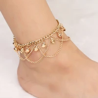 fashion tassel chain bells sound metal chain anklet elegant women foot chain girls beach bracelets foot jewelry gift