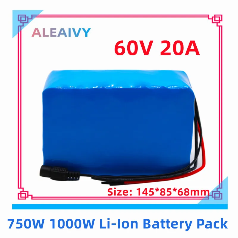 

60V 16S2P20Ah18650 Li-ionBatteryPack 67.2V Lithium Ion Ebike Electric bicycle Scooter with 30A BMS 750W 1000Watt With 2A charger