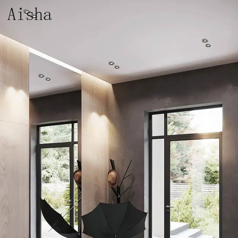 Светодиодный Потолочные светильники в промышленном стиле встроенные цементные