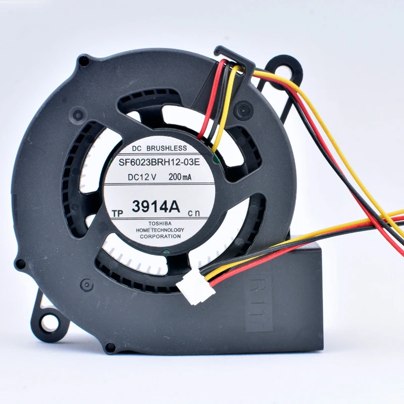 Регулируемый Вентилятор 60x60x23 мм, 60 мм, 12 В постоянного тока, 200 мА, 3914 А, турбонагнетатель, охлаждающий вентилятор, подходит для проекторов и модифицированного охлаждения