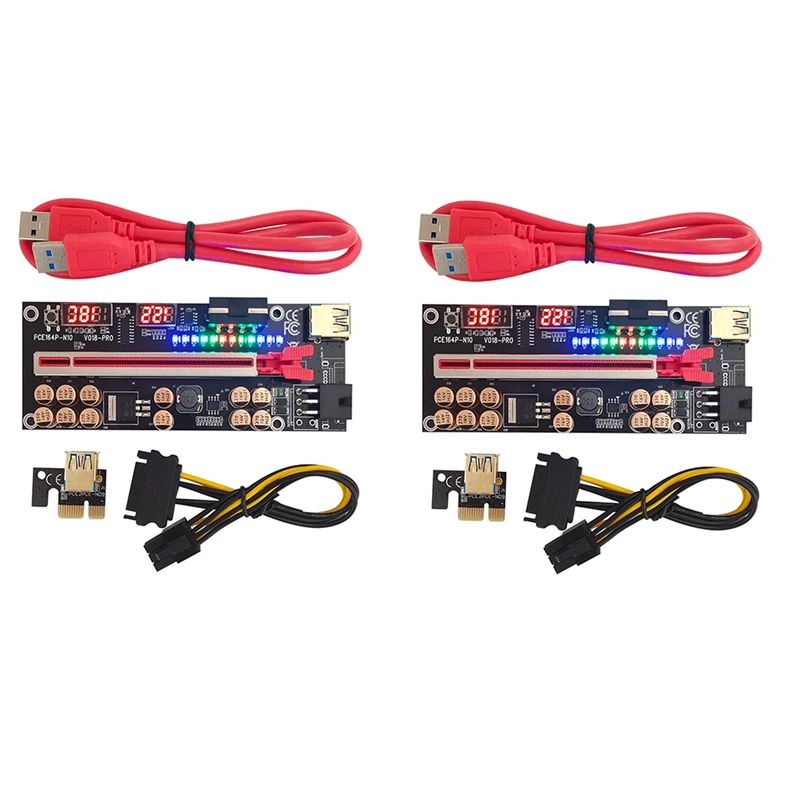 

Карта подъемника HOT-VER018 PRO PCI-E 1X до 16X USB3.0 60 см, графическая карта подъемника с 12 твердыми конденсаторами для майнинга