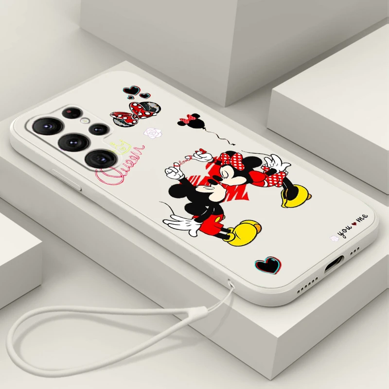 

Liquid Rope Cover Mickey Minnie Disney Art Anime Phone Case For Samsung Galaxy S23 S22 S21 S20 FE S10 Plus Lite Ultra 5G Funda