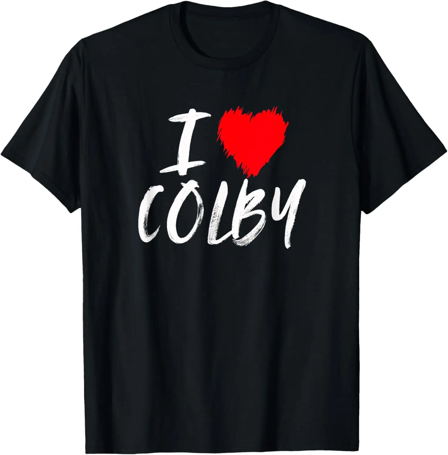 Футболка I Love Colby Red Heart для мужа сына папы парня внука уличная мужская одежда