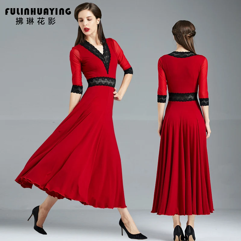 

2022 Newest Woman Ballroom Dance Competition Dress Dance Ballroom Waltz Standard Women Y030