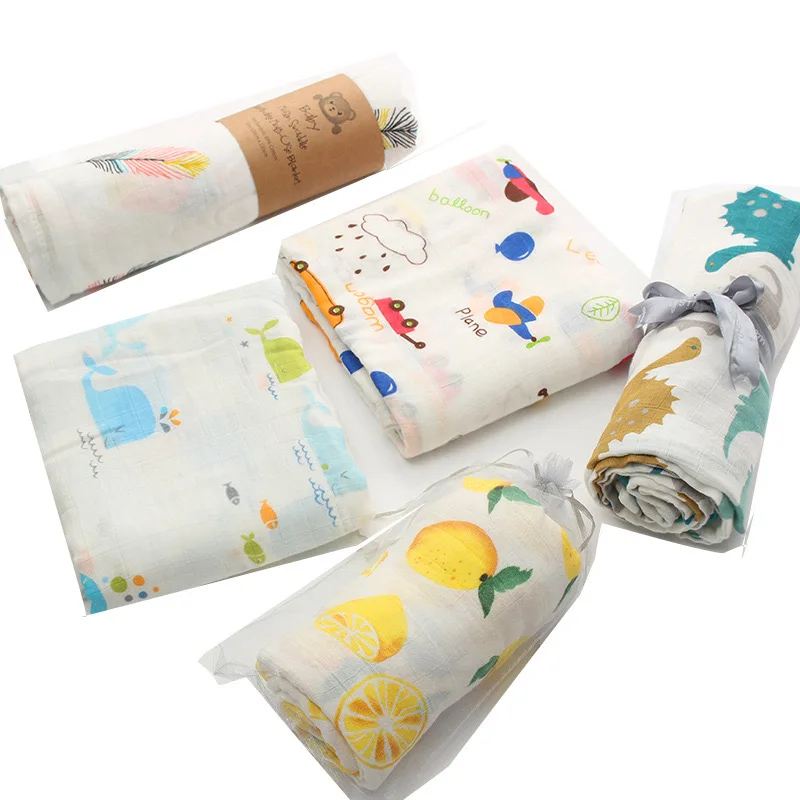 

Детское одеяло, Пеленка из бамбука и хлопка для новорожденных, муслиновые квадраты, конверт для ребенка от 0 лет, летняя пеленка для ребенка