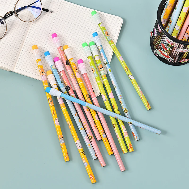 

5pcs Wooden Lead HB Pencils With Eraser Children Gift Drawing and Writing Stationery 19cm