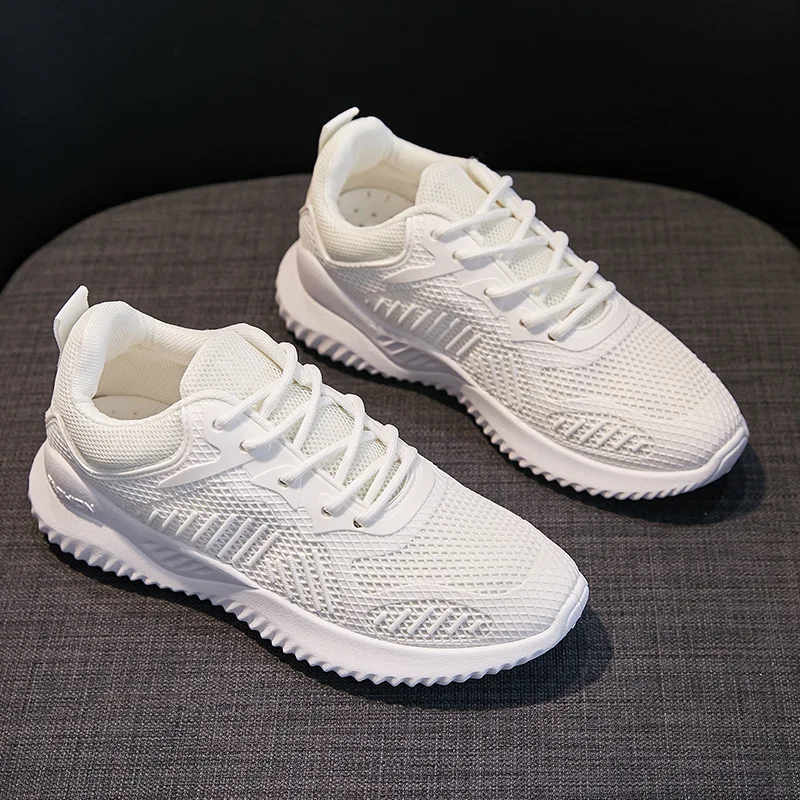 White Shoes Women Mesh Sneakers Breathable Light Running Shoes Girls Students Sport Shoes Female Casual Footwear Ladies Sneaker