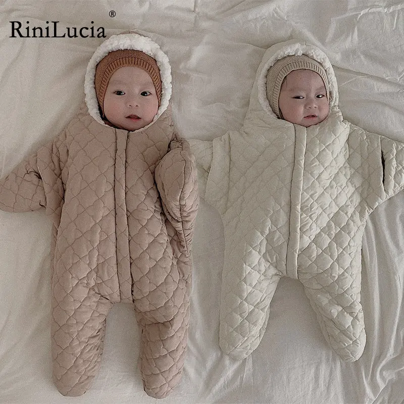 

RiniLucia Winter Warm Newborn Infant Baby Boys Girls Romper Playsuit Overalls Cotton Long Sleeve Baby Jumpsuit Newborn Clothes