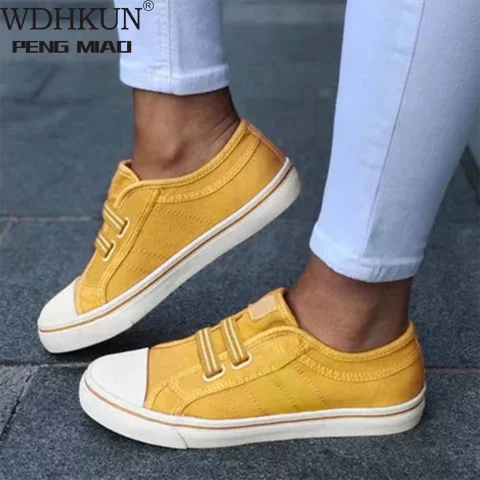 

Fast Shipping 2021 Women Vulcanized Sneakers Breathable Flat Casual Classic Shoes Woman Spring Autumn Canvas Zapatos Mujer 2020