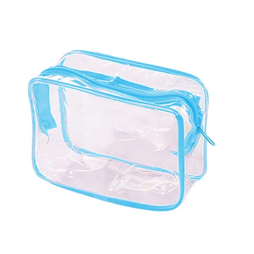 

Women Cosmetic Bag Multifunctional Travel Zippered Clear Makeup Toiletry Waterproof Pouch - L - Pink