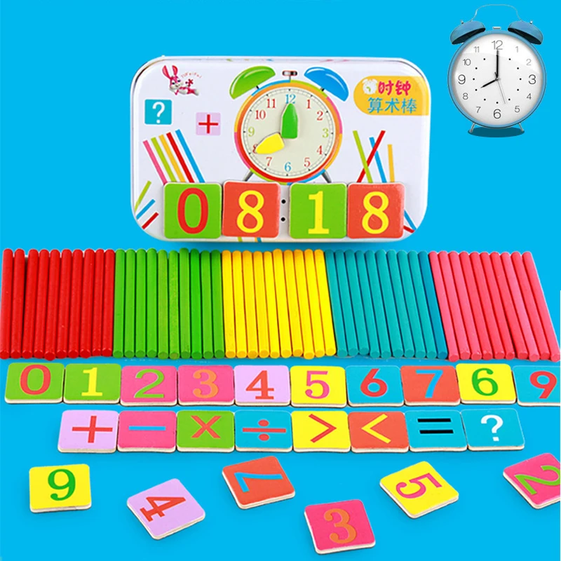

Wooden Figure Blocks Counting Sticks Mathematics Teaching Aids Montessori Number Digital Math Calculate Game Children Toy Gift
