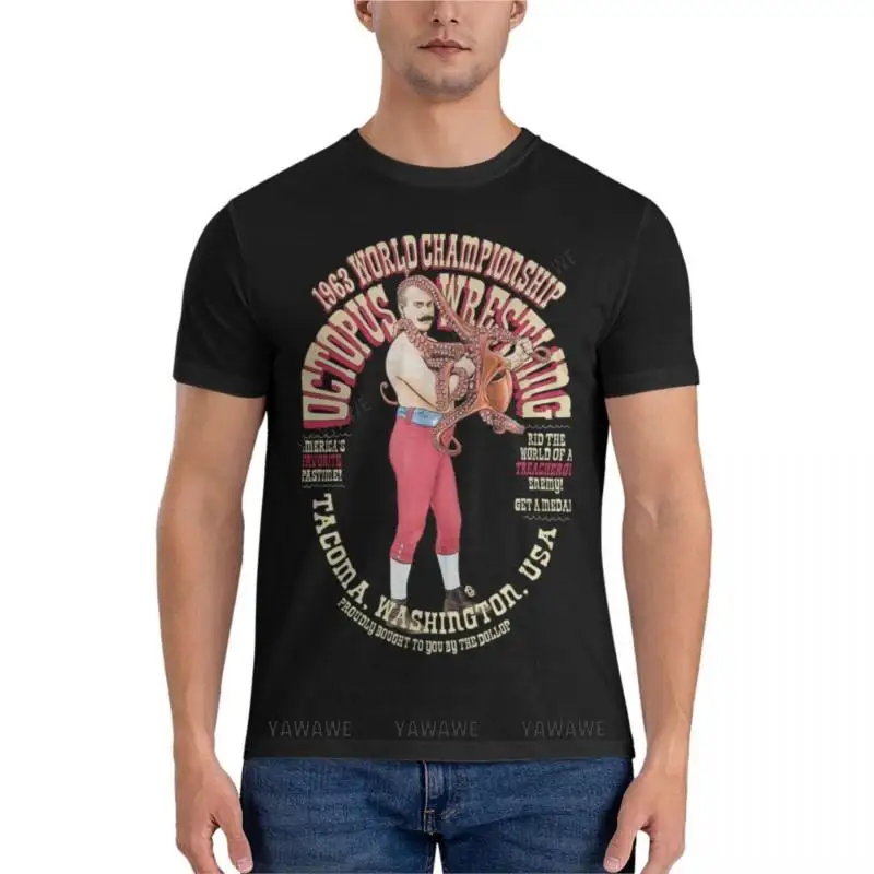 

Классическая мужская футболка The Dollop - Octopus для борьбы, Женская Эстетическая одежда, милая одежда, футболки