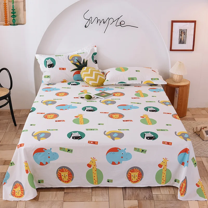 Комплект постельного белья с мультяшным рисунком льва жирафа забавные простыни
