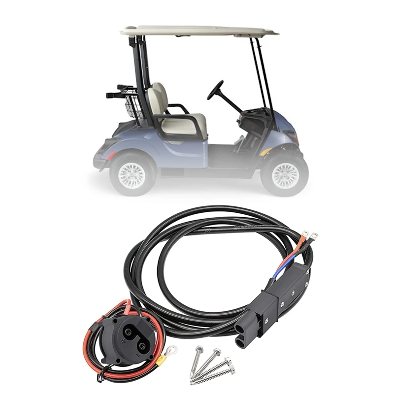 

48V MAC DC Charger Plug with DC Cord Kit JR1-H235A-00 JR1-H6181-02-00 Receptacle with Wires for Yamaha Electric G19/G22