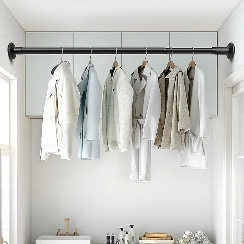 Выдвижная телескопическая Вешалка для занавесок вешалка гардероба шкафа одежды