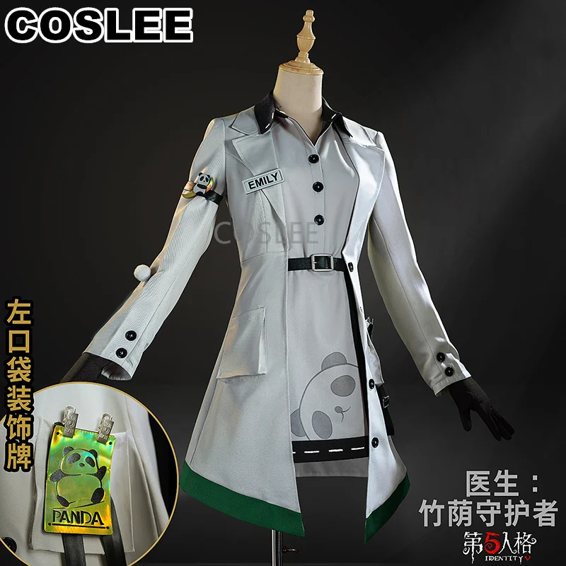 COSLEE Identity V Эмили Дайер Косплей Костюм Доктор Бамбуковый оттенок Guardian Panda QiZhen