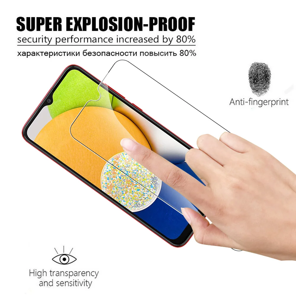 Закаленное стекло 9H для Samsung Galaxy A03 6 5 дюйма 4 шт. защитная пленка Core Galaxi A03S A 03 |