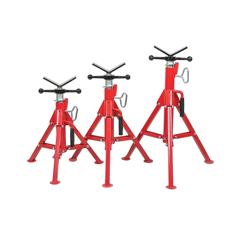 

Best Selling Factory Cheap Price V-Head Steel Pipe Stands 12 Inch Durable Pipe Jack Stand For Sale