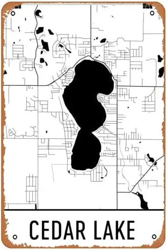 Muecddo Tn Sgn Vntge Cedr Lke ndn n Mp House Decor Fshng Botng rt – Poste