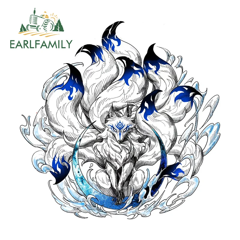 

EARLFAMILY 13 см для лисьей маски, синяя луна, искусственная кожа, модная, водонепроницаемая, с защитой от царапин, милая