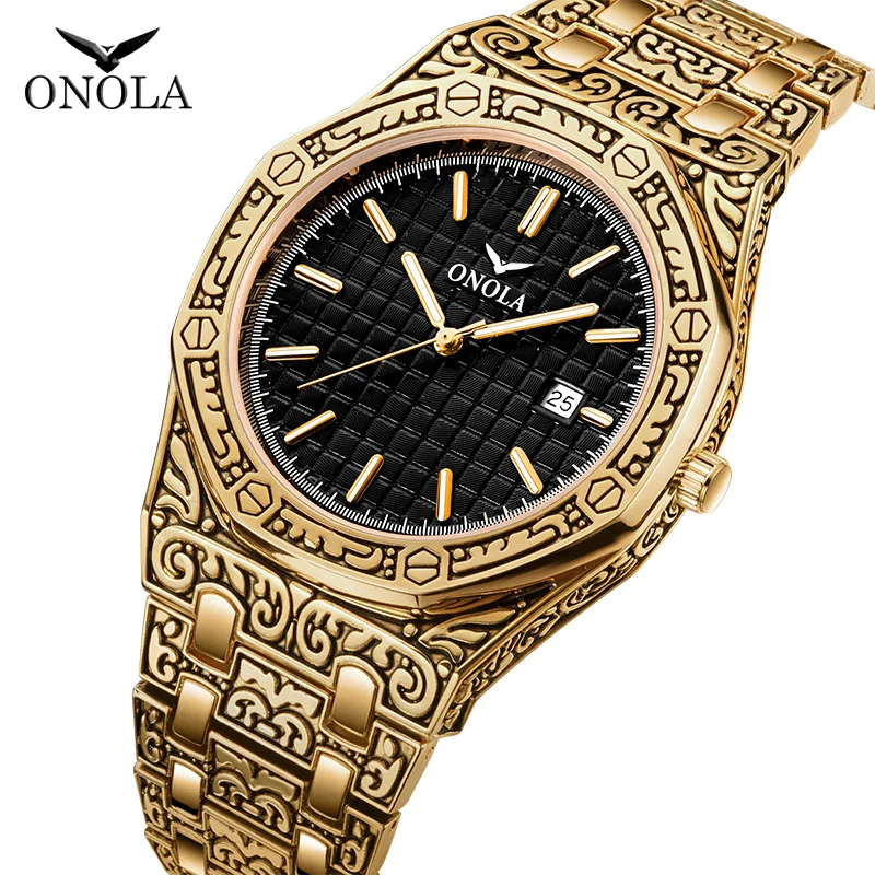 

ONOLA Brand Fashion Watch for Men Leisure Business Luxury Waterproof Gold Japan Movement Quartz Watches