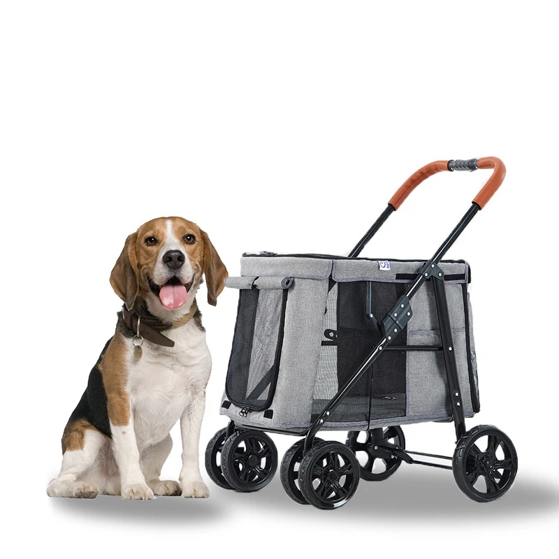 

Large Dog Special Stroller Foldable Outdoor Travel Cat With Storage Platform Durable Stable Trolley For Pet Dogs Supplies