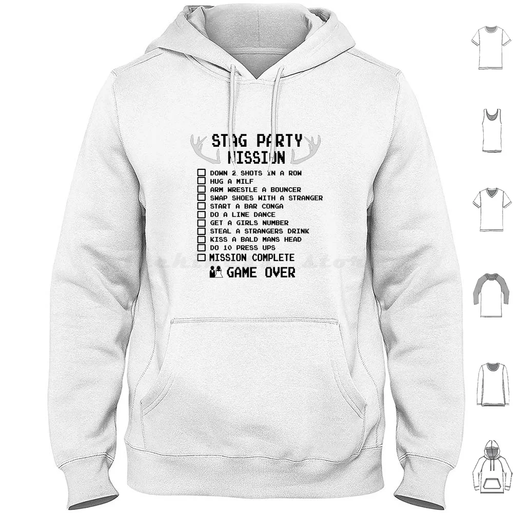 

Stag Party Checklist Funny Bachelor Shirt Hoodie cotton Long Sleeve Stag Do Checklist Bachelor Party Wedding Groom