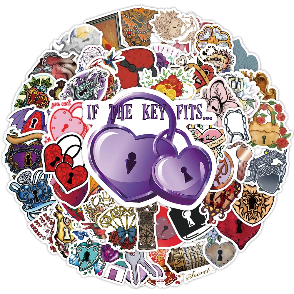 10/30/50/100 шт. Винтажные ключи и замки мультяшные наклейки Готические ужасов Игрушки