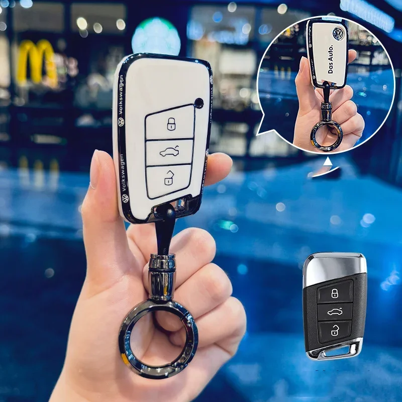 Мягкий чехол для автомобильного ключа из ТПУ брелок VW Volkseagen Passat B8 Magotan Skoda Superb A7