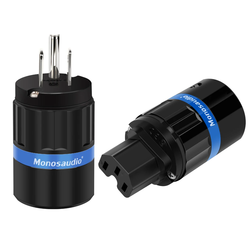 

Monosaudio Pair M104R/F104R Чистая медь родиевое покрытие штепсельная Вилка для США Hifi аудио разъем питания DIY шнур питания кабель