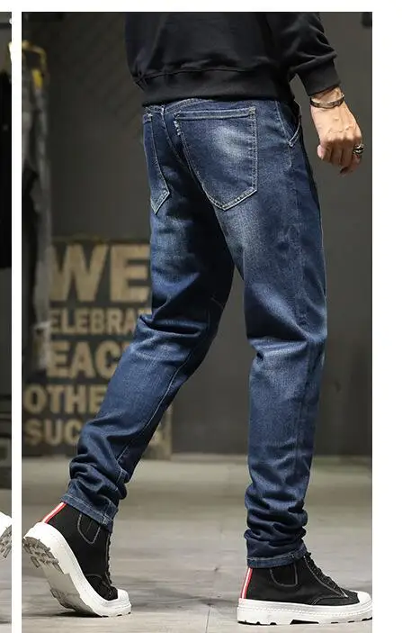 Ink Printing Jeans Straight Men's Jeans Male Hip-Hop Trousers Loose Patchwork Jeans Loose Baggy Jeans