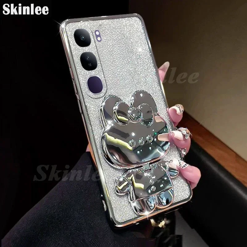 Чехол с блестящим зеркалом и держателем для vivo V40 Lite 4g5G Pro V40SE чехол из ТПУ VIVO pro SE 80W