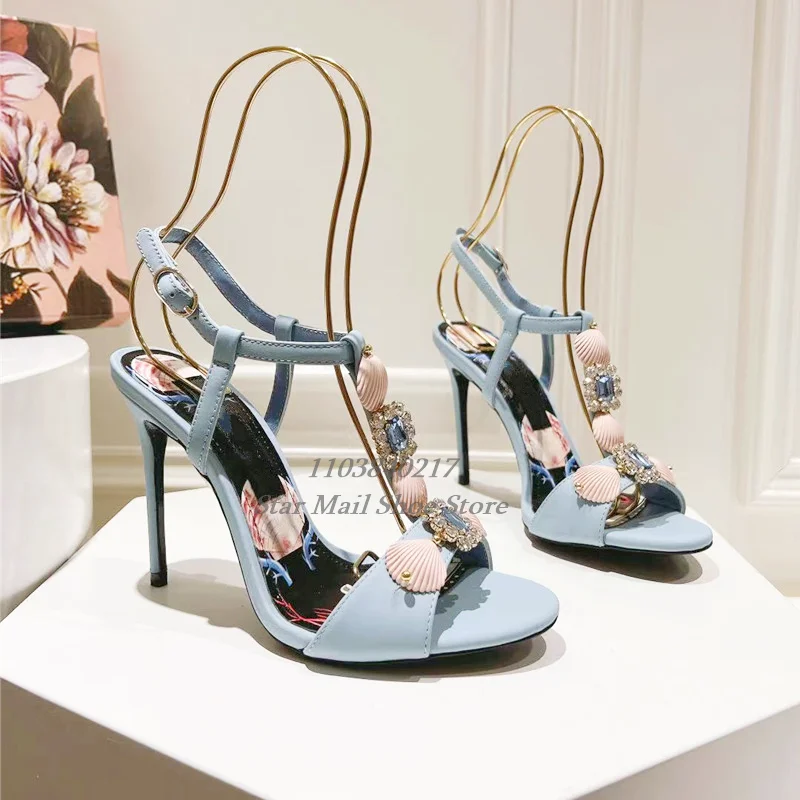 Летние пикантные кожаные женские сандалии с Т-образным ремешком