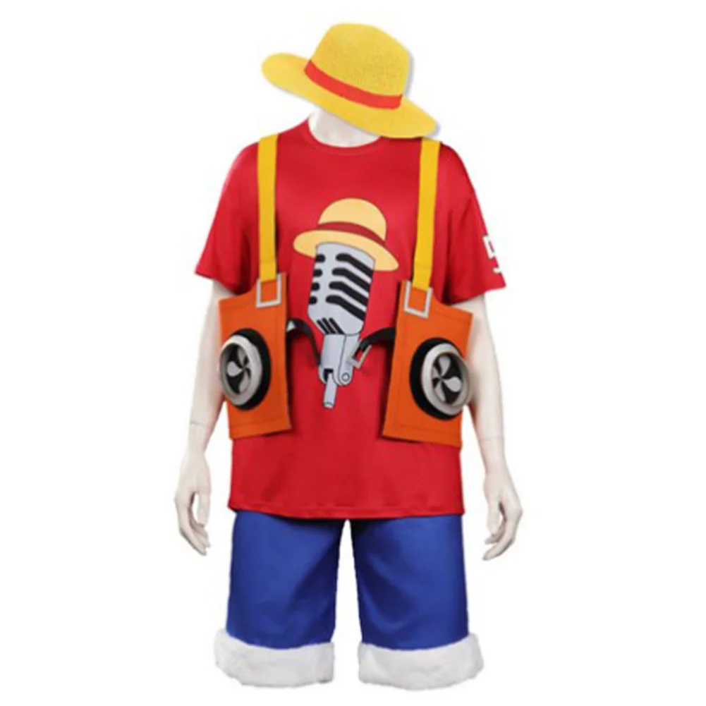 

One Piece Film Red Monkey D. Luffy Cosplay Costume Outfits Halloween Carnival Suit