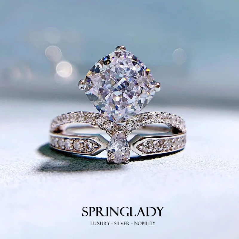 

Женское кольцо с короной из серебра 925 пробы, с бриллиантами 8 мм