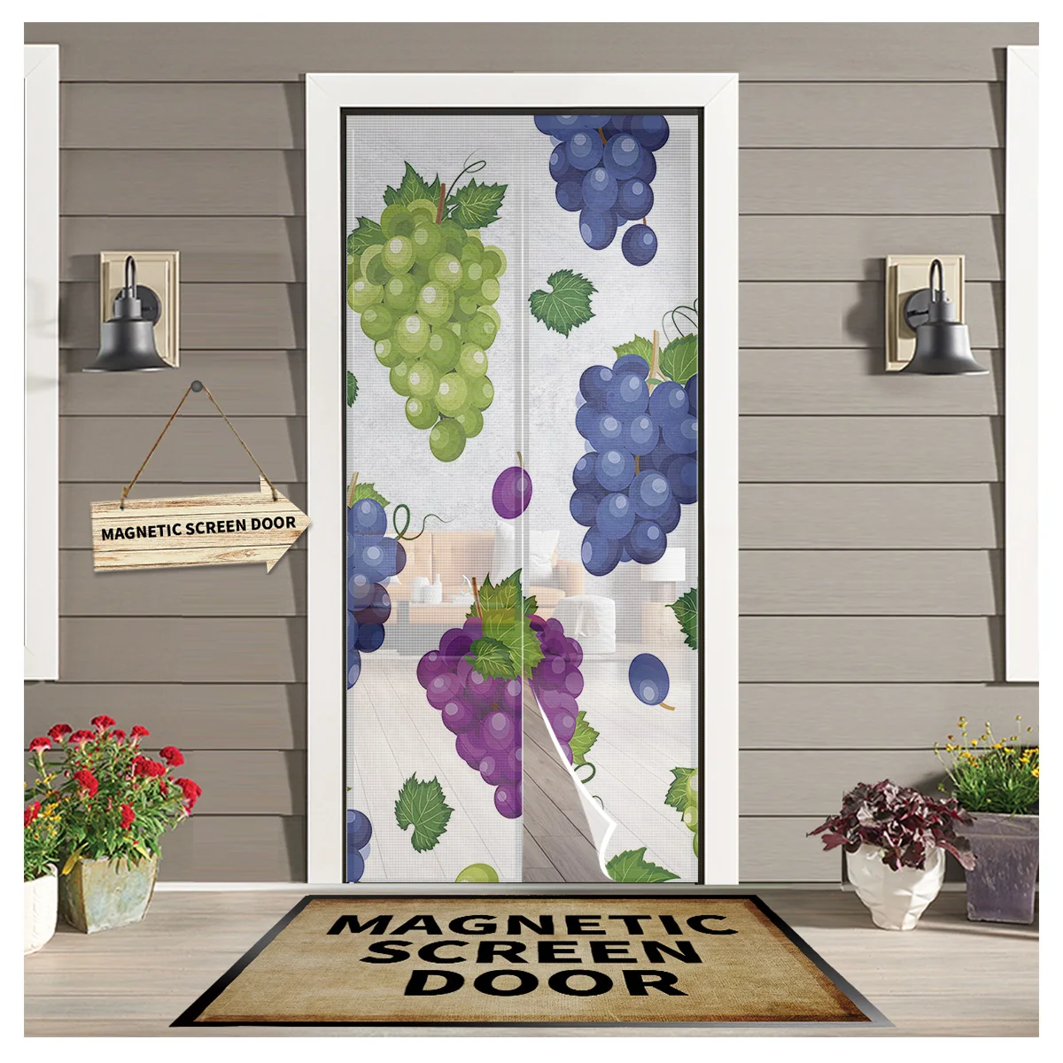 

Farm Grapes Curtain Anti Mosquito Insect Curtains Magnetic Net Mesh Door Screen Kitchen Curtain