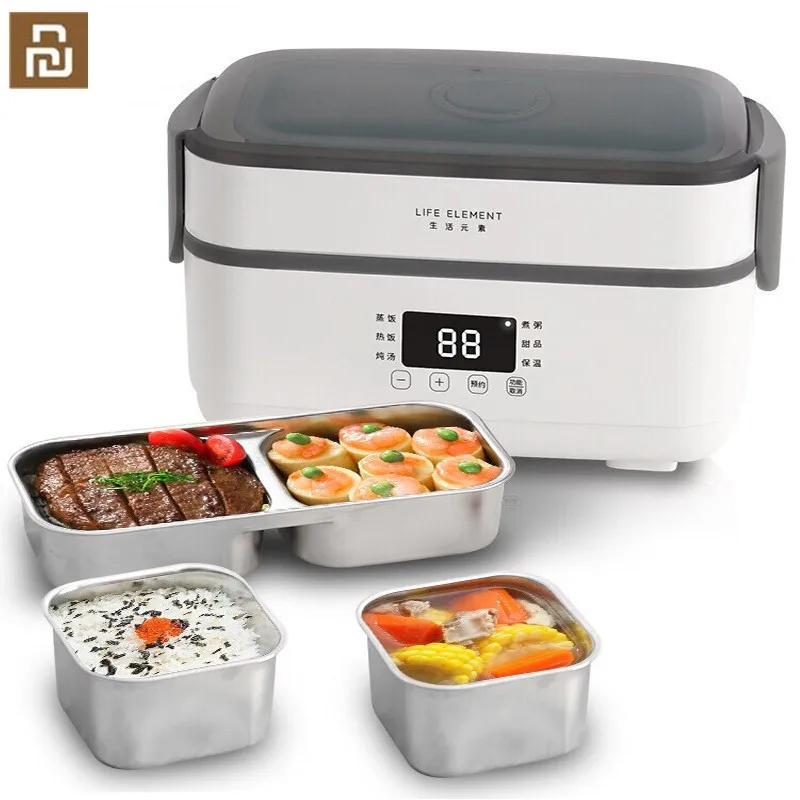 

NEW YOUPIN Life Element electric lunch box 1.5L portable rice cooker DFH-F36 outdoor office thermal insulation box 304 liner