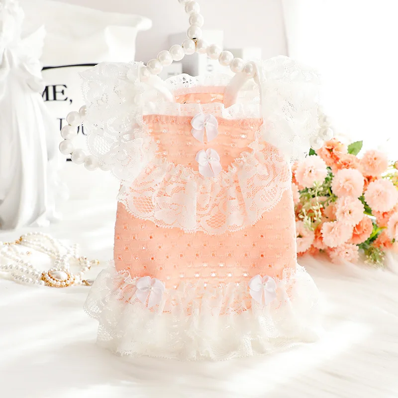 

Одежда для собак и домашних животных кружевное платье для собак Одежда для кошек маленькое однотонное милое тонкое весеннее летнее платье для девушек аксессуары для йоркширских терьеров