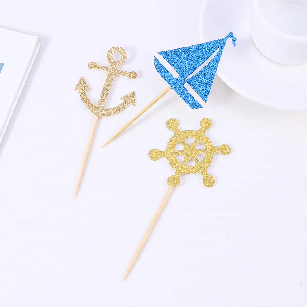 48 шт. морское украшение для торта топпер парусной лодки топперы детский кекс