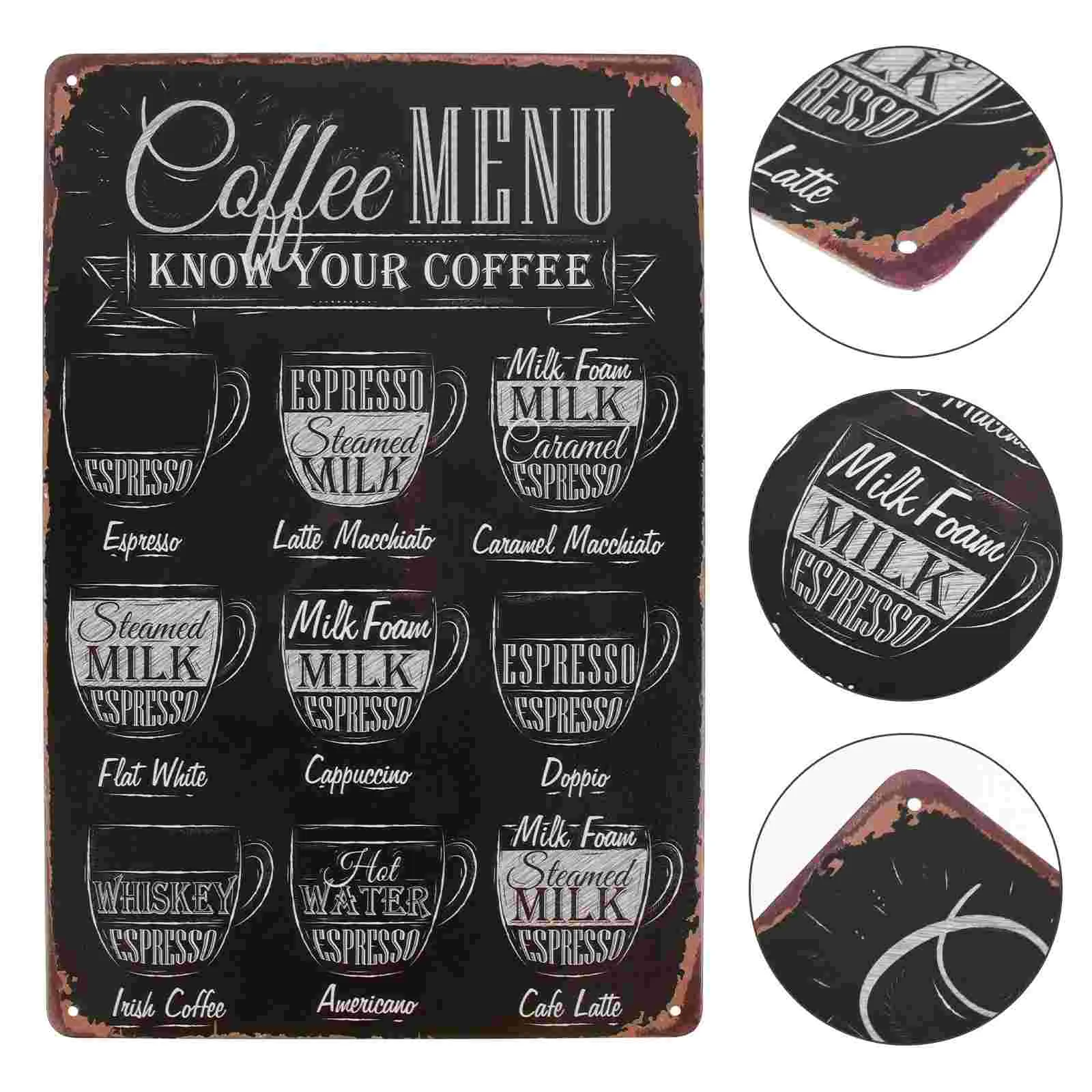

Coffee Sign Poster Bar Tin Menu Metal Wall Signs Decor Vintage Retro Cafe Accessories Board Plaque Picture Pub Know Your
