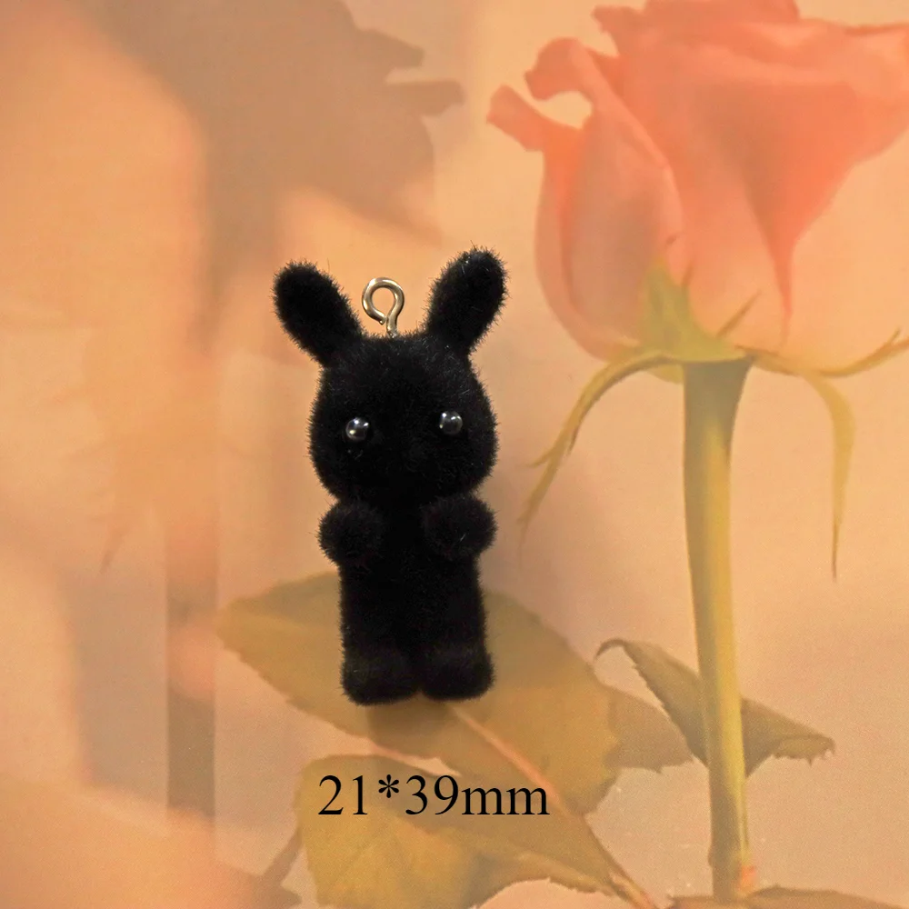 Оптовая продажа черные мини-картинки 3D 30 шт. распродажа милая пушистая подвеска в