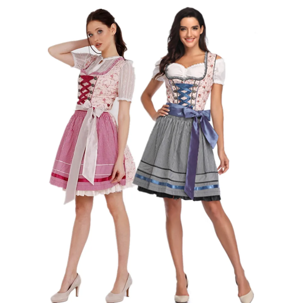 S-XXL женское платье с цветочным узором для праздника костюм пива девочек из