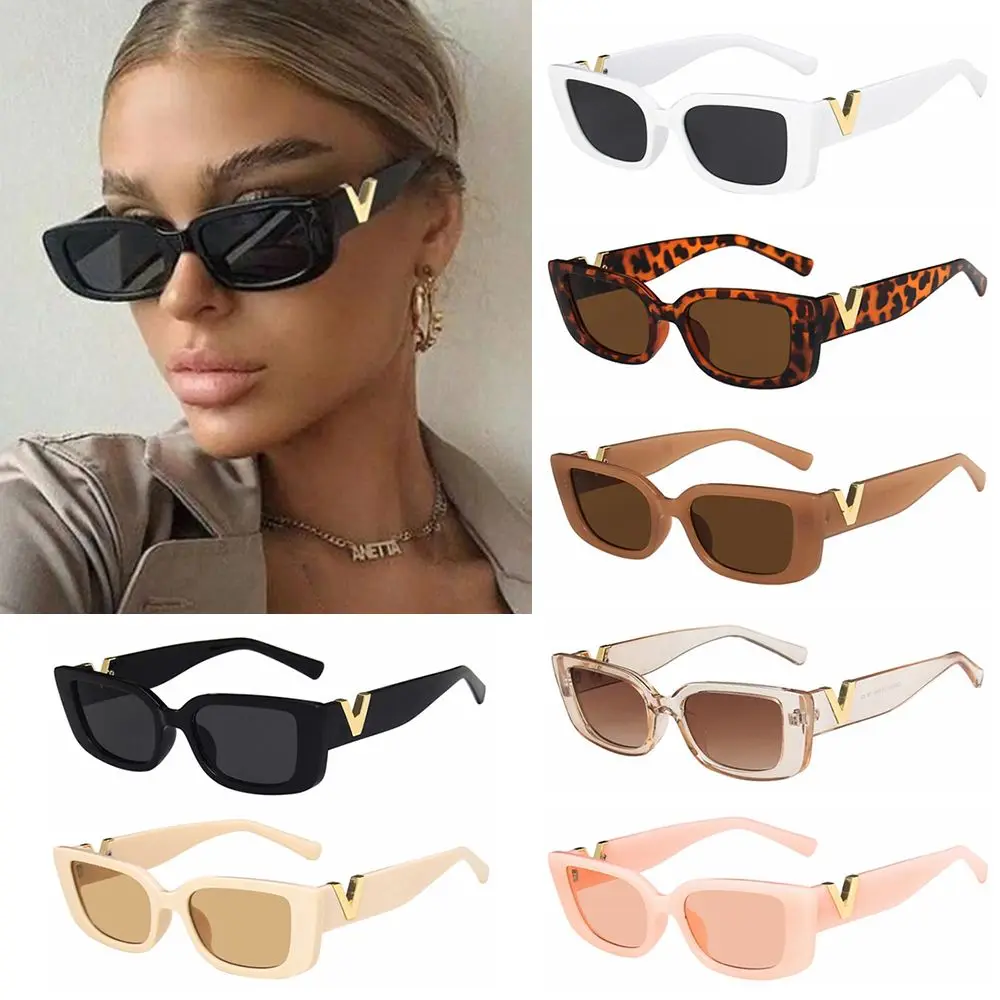 

2022 Small with Metal Hinges UV400 Protection Jelly Sunglasses Cat Eye Frame V Sun Glasses Sunglasses for Women