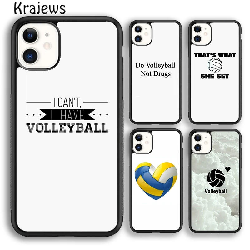 Krajews Sport Fans Volleyball Phone Case Cover For iPhone 16 15 14 plus XS XR 11 12 mini 13 pro max coque Shell Fundas