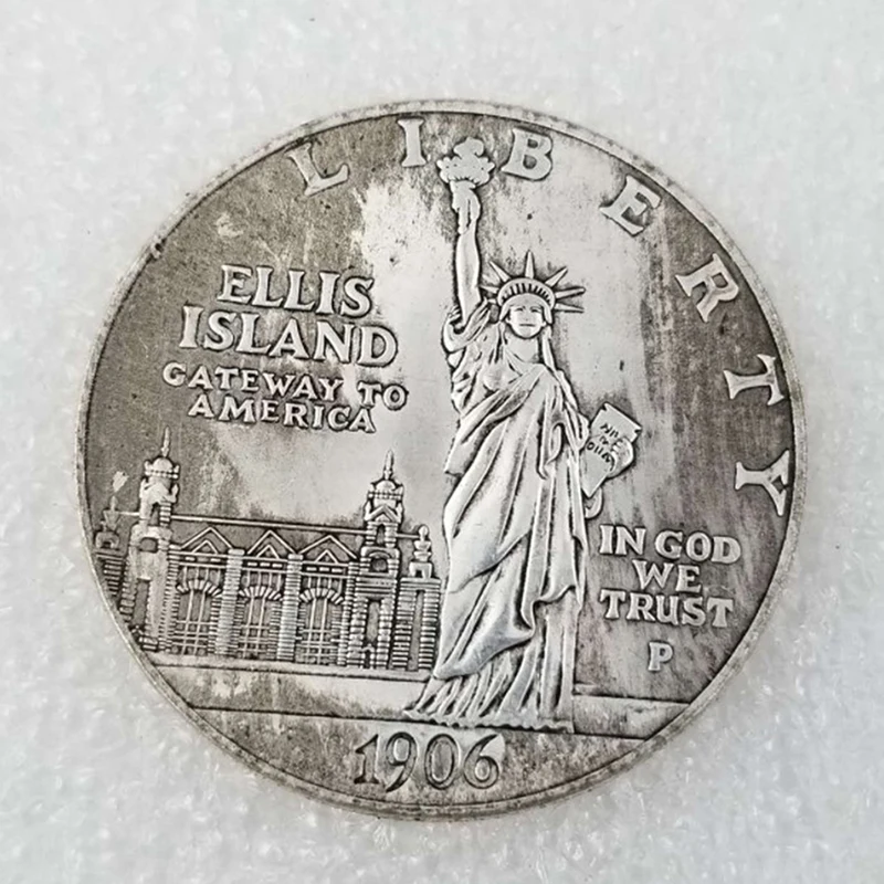 

American Old Replica Coins 1906 Us Liberty 1 Dollar Copy Coin Ellis Island Coins