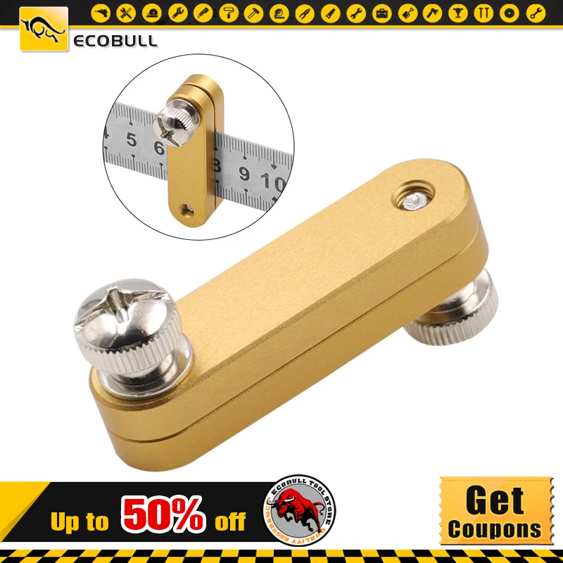 

Steel Iron Ruler Slider Stoppers Adjustable Marking Positioning Depth Measurement Woodworking Line Locator Carpentry Tools