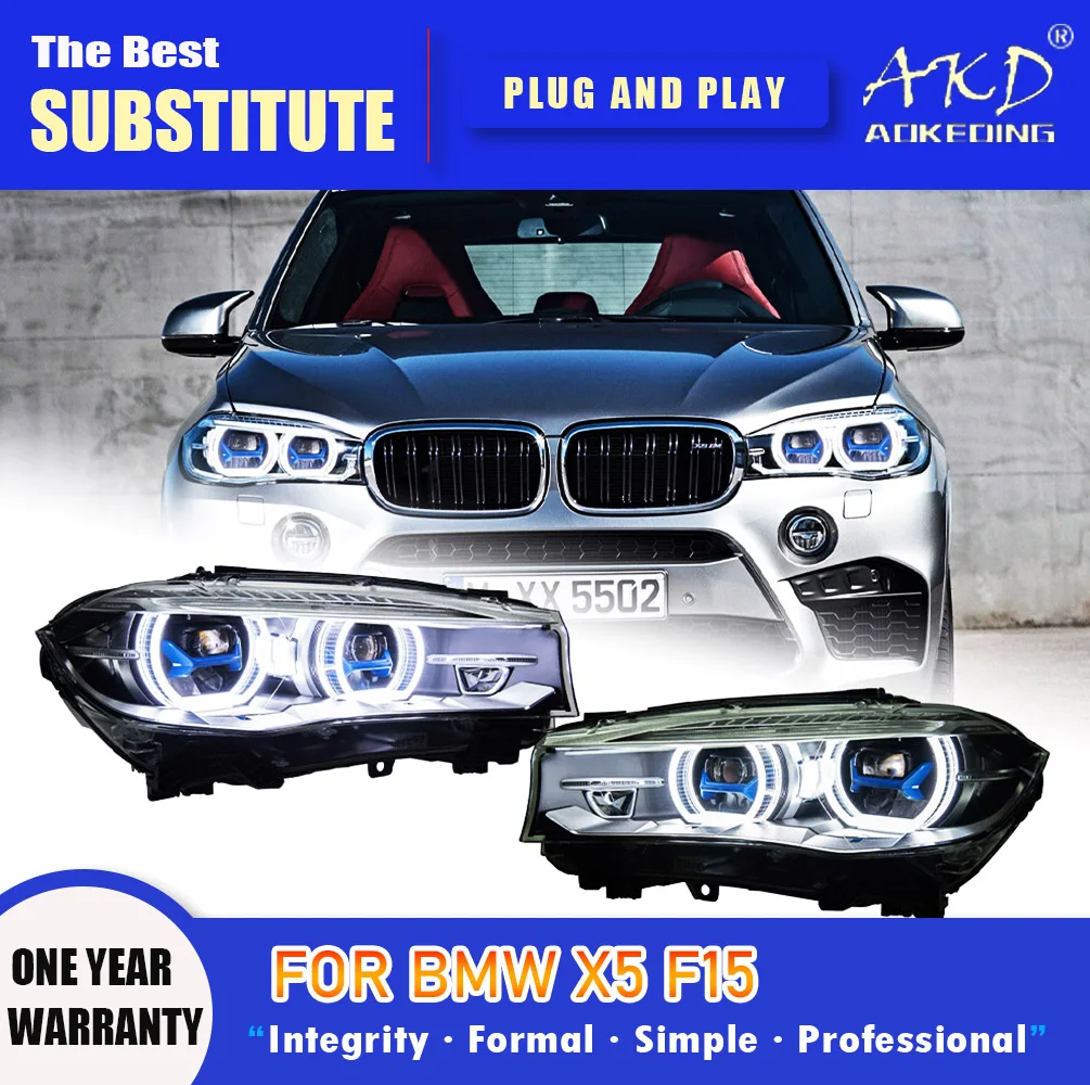 Налобный фонарь AKD для BMW X5 F15 лампа головного света 2014-2019 фары DRL сигнал поворота