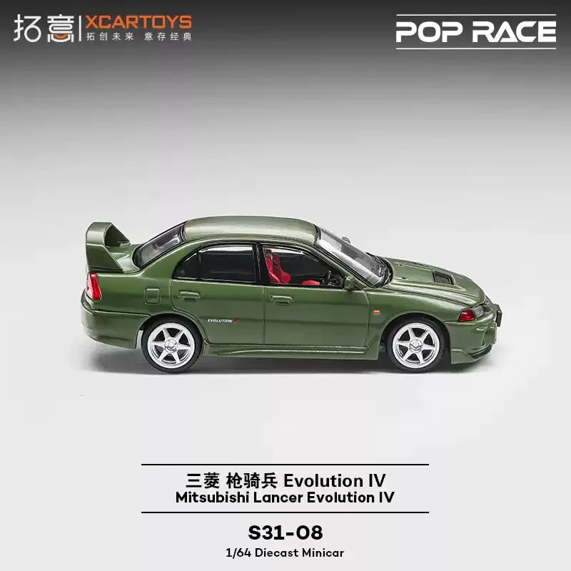 Фото Новинка в наличии: Xcartoys X Pop Race 1:64 Mitsubishi Lancer Evolution IV S31-08, статическая коллекционная модель автомобиля из литого сплава, открывающаяся. №3